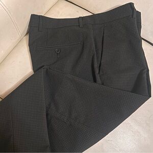 Perry Ellis Classic Black Checkered Slim Fit Dress Pants 30X32